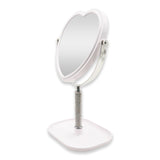 #250-7 WHITE W/ DIAMOND HEART MIRROR