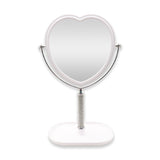 #250-7 WHITE W/ DIAMOND HEART MIRROR