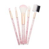 #5609 5PCS COSMETIC BRUSH SET GLITTERY HANDLE