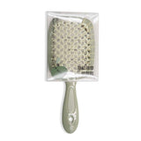 L-B081 GREEN PADDLE HAIR MASSAGE BRUSH SQUARE