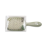 L-B081 GREEN PADDLE HAIR MASSAGE BRUSH SQUARE