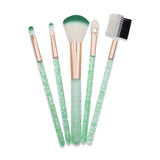 #5609 5PCS COSMETIC BRUSH SET GLITTERY HANDLE