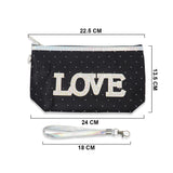 LOVE CRYSTAL BLACK POUCH