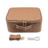 1ZIP SMALL ORGANIZER W/LED MIRROR DIAMOND BROWN