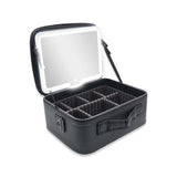 1ZIP SMALL ORGANIZER W/LED MIRROR LEATHER BLACK