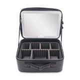 1ZIP SMALL ORGANIZER W/LED MIRROR LEATHER BLACK