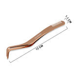 GK PORE TWEEZER W/COMB ROSEGOLD