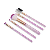 #5609 5PCS COSMETIC BRUSH SET GLITTERY HANDLE