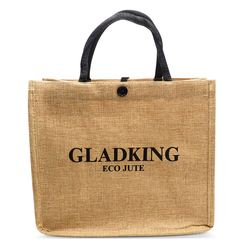 GLADKING Travel Eco Jute Tote Bag Cute Reusable Makeup Bag