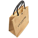GLADKING Travel Eco Jute Tote Bag Cute Reusable Makeup Bag