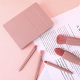 GLADKING 5 Piece Travel Makeup Brushes Set With Built-in Mirror Case