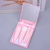 GLADKING 5 Piece Travel Makeup Brushes Set With Built-in Mirror Case