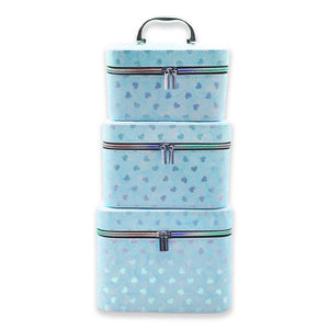 CX2862 GLITTERY HEART BLUE - MAKEUP BOX