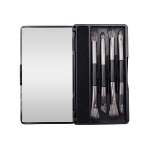 DELUXE COMPACT 4PCS DUO BRUSH W/ MIRROR AND COLOR SWITCH