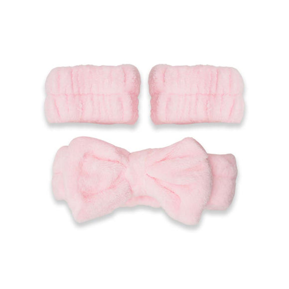 GK FLUFFY RIBBON FACIAL TURBAN W/ WAISTBAND