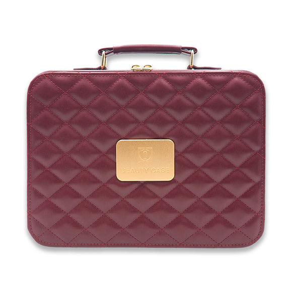 PD-12 BEAUTY CASE W/MIRROR DIAMOND LEATHER