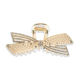 GK METAL LONG RIBBON HAIR CLAW W/ PEARL