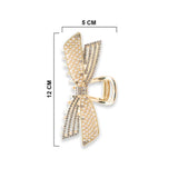 GK METAL LONG RIBBON HAIR CLAW W/ PEARL