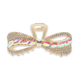 METAL RIBBON CROSS GEMS HAIR CLAW