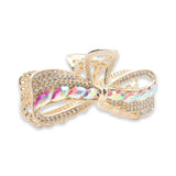 METAL RIBBON CROSS GEMS HAIR CLAW