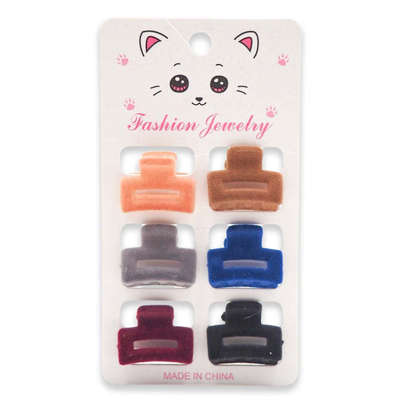 6N1 ASSORTED COLOR RECTANGLE MINI HAIR CLAW