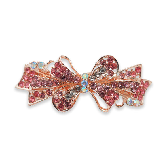 RHINESTONE BUTTERFLY RIBBON MEDIUM HAIR CLIP ASSORTED  COLOR