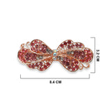 RHINESTONE FLOWER BOW MEDIUM HAIR CLIP ASSORTED  COLOR