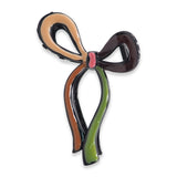 GRADIENT PEARL MULTI COLOR LONG BOW HAIR CLAW