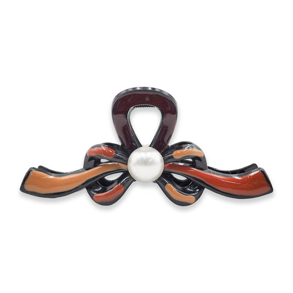 GRADIENT PEARL MULTI COLOR LONG BOW HAIR CLAW