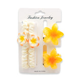 TWINS SMALL FLOWER HAIR CLAW WITH PONY TAILS