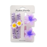 TWINS SMALL FLOWER HAIR CLAW WITH PONY TAILS