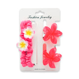 TWINS SMALL FLOWER HAIR CLAW WITH PONY TAILS