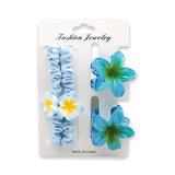 TWINS SMALL FLOWER HAIR CLAW WITH PONY TAILS