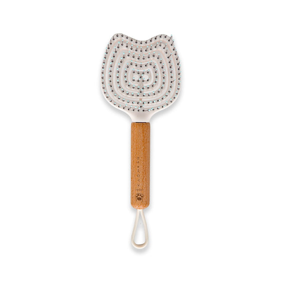 KITTY SPIRAL HAIR BRUSH WOODEN HANDLE