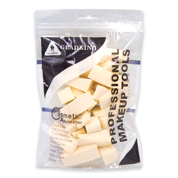 25PCS. GK WEDGES SPONGE POUCH ASRT LIGHT PINK/YELLOWISH