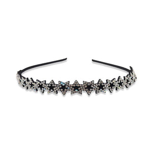 HEADBAN BLACK STAR SHAPED RHINESTONE