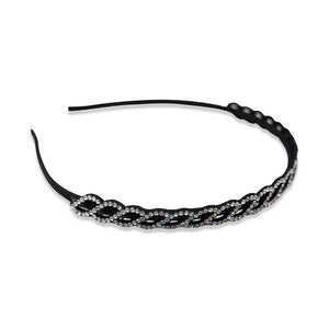 VINTAGE HEADBAN DARK SYMTHETIC RHINESTONE