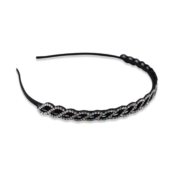 VINTAGE HEADBAN DARK SYMTHETIC RHINESTONE