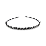 VINTAGE HEADBAN DARK SYMTHETIC RHINESTONE