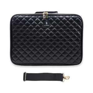 1ZIP LARGE ORG. LEATHER BLK (DIAMOND)