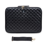 1ZIP LARGE ORG. LEATHER BLK (DIAMOND)