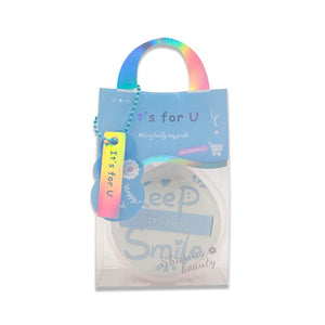 I'S 1840 XL WHITE KEEP SMILE MARSHMALLOW PUFF WITH CASE