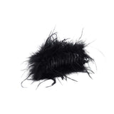 FEATHER GRIPPE HAIR CLAW BLACK