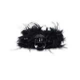FEATHER GRIPPE HAIR CLAW BLACK
