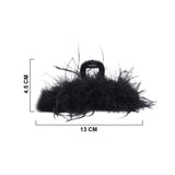 FEATHER GRIPPE HAIR CLAW BLACK