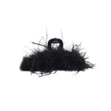 FEATHER GRIPPE HAIR CLAW BLACK
