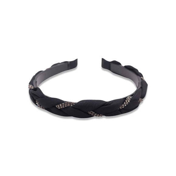 RHINESTONE BRAIDED CROSS HEADBAND