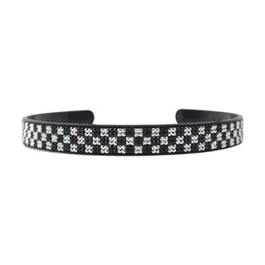 BLACK CHECKERED HEADBAND/DICE COLORFUL HEADBAND