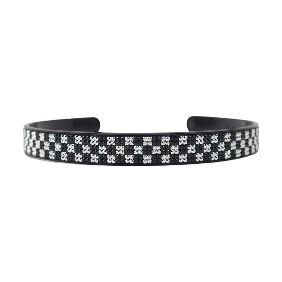 BLACK CHECKERED HEADBAND/DICE COLORFUL HEADBAND
