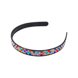 BLACK CHECKERED HEADBAND/DICE COLORFUL HEADBAND